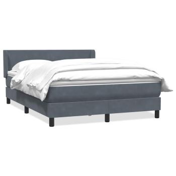 ARDEBO.de - Boxspringbett mit Matratze Dunkelgrau 140x220 cm Samt