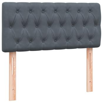 Boxspringbett mit Matratze Dunkelgrau 80x210 cm Samt