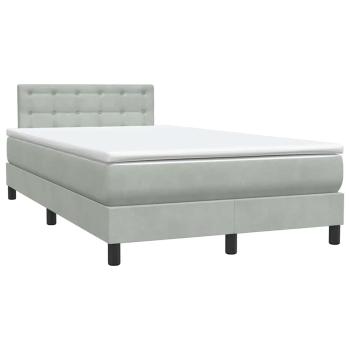 Boxspringbett mit Matratze Hellgrau 120x220 cm Samt