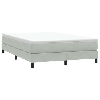 ARDEBO.de - Boxspringbett ohne Matratze Hellgrau 160x210 cm Samt