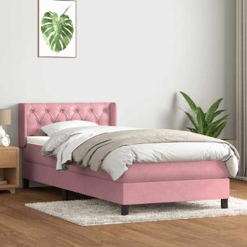 Boxspringbett mit Matratze Rosa 80x220 cm Samt