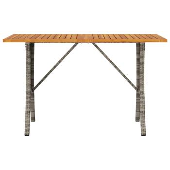 Gartensofa 3-Sitzer mit Kissen & Tisch Grau Poly Rattan