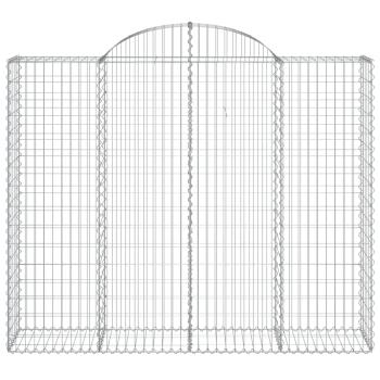 Gabione mit Hochbogen 200x50x160/180 cm Verzinktes Eisen