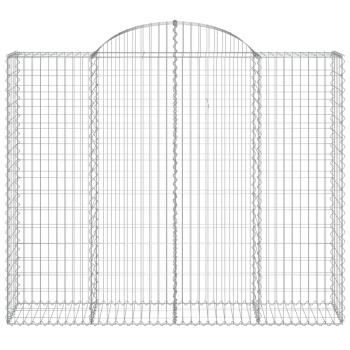 Gabione mit Hochbogen 200x50x160/180 cm Verzinktes Eisen