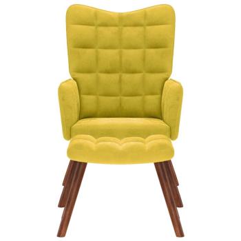 Relaxsessel mit Hocker Gelb Samt