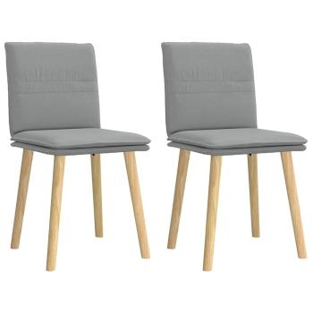 ARDEBO.de - Esszimmerstühle 2 Stk. Hellgrau Stoff