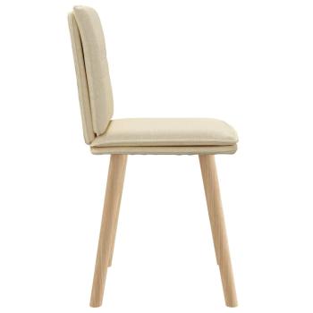 Esszimmerstühle 2 Stk. Creme Stoff