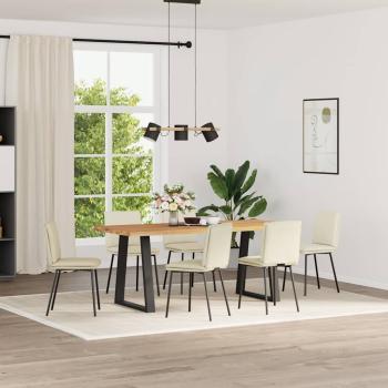 ARDEBO.de - Esszimmerstühle 6 Stk. Creme Samt