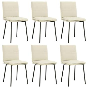 Esszimmerstühle 6 Stk. Creme Samt