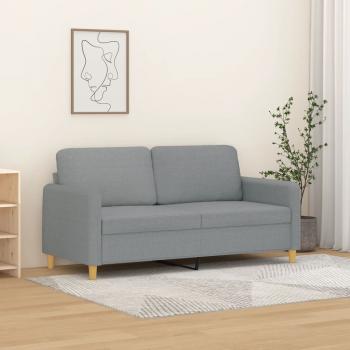 ARDEBO.de - 2-Sitzer-Sofa Hellgrau 140 cm Stoff