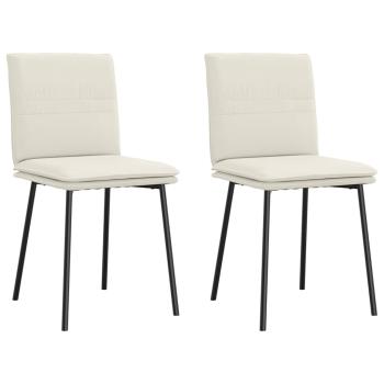ARDEBO.de - Esszimmerstühle 2 Stk. Creme Samt