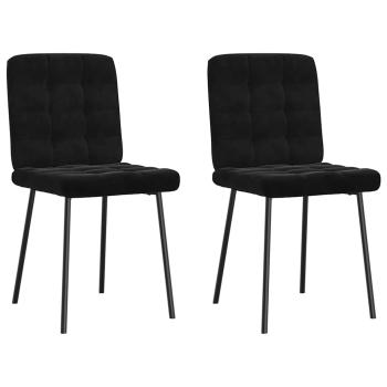 ARDEBO.de - Esszimmerstühle 2 Stk. Schwarz Samt