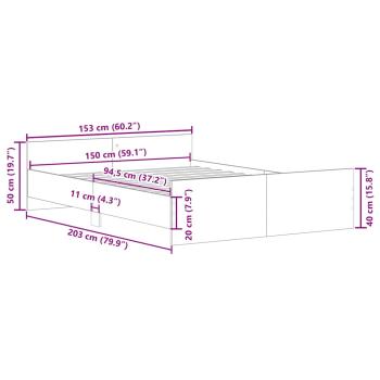 Bettgestell ohne Matratze Altholz-Optik 150x200cm Holzwerkstoff