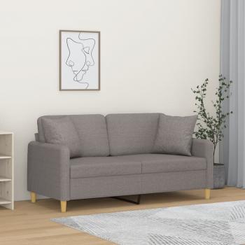 ARDEBO.de - 2-Sitzer-Sofa mit Zierkissen Taupe 140 cm Stoff