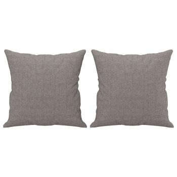 2-Sitzer-Sofa mit Zierkissen Taupe 140 cm Stoff