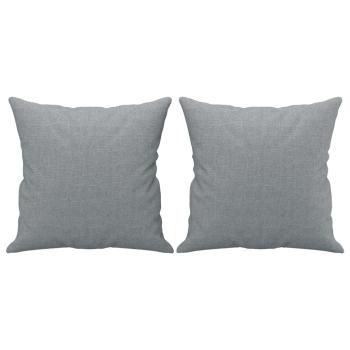2-Sitzer-Sofa mit Zierkissen Hellgrau 140 cm Stoff