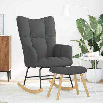 Schaukelsessel mit Hocker Dunkelgrau Stoff