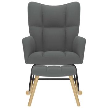 Schaukelsessel mit Hocker Dunkelgrau Stoff