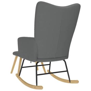 Schaukelsessel mit Hocker Dunkelgrau Stoff