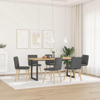 ARDEBO.de - Esszimmerstühle 6 Stk. Dunkelgrau Stoff