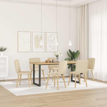 ARDEBO.de - Esszimmerstühle 6 Stk. Creme Stoff