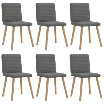 ARDEBO.de - Esszimmerstühle 6 Stk. Dunkelgrau Stoff
