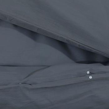 Bettwäsche-Set Anthrazit 155x220 cm Baumwolle