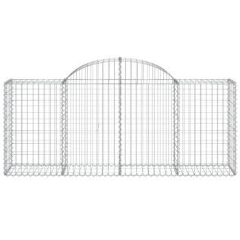 Gabione mit Hochbogen 200x50x80/100 cm Verzinktes Eisen