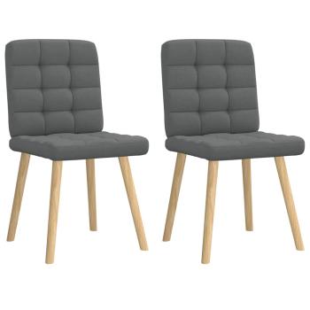 ARDEBO.de - Esszimmerstühle 2 Stk. Dunkelgrau Stoff