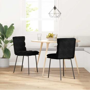 Esszimmerstühle 2 Stk. Schwarz Samt