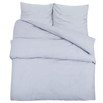 Bettwäsche-Set Grau 240x220 cm Baumwolle