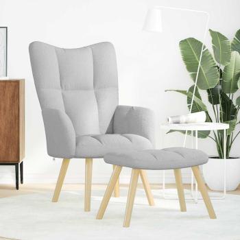 Relaxsessel mit Fußhocker Wolkengrauer Stoff