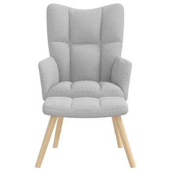 Relaxsessel mit Fußhocker Wolkengrauer Stoff