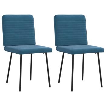 ARDEBO.de - Esszimmerstühle 2 Stk. Blau Samt