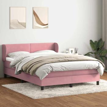 Boxspringbett mit Matratze Rosa 140x220 cm Samt