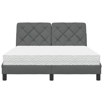 Bett mit Matratze Dunkelgrau 140x190 cm Stoff