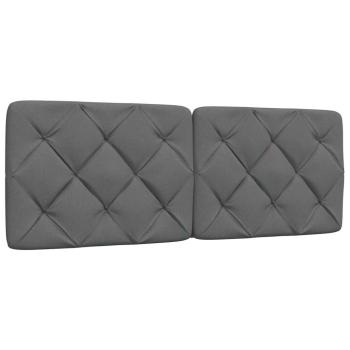 Bett mit Matratze Dunkelgrau 140x190 cm Stoff