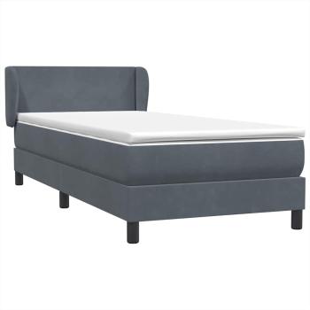 Boxspringbett mit Matratze Dunkelgrau 80x210 cm Samt