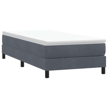 Boxspringbett mit Matratze Dunkelgrau 80x210 cm Samt