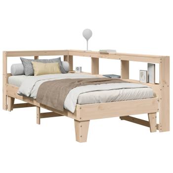 ARDEBO.de - Massivholzbett mit Regal ohne Matratze 100x200 cm Kiefer