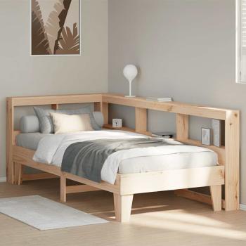 Massivholzbett mit Regal ohne Matratze 100x200 cm Kiefer