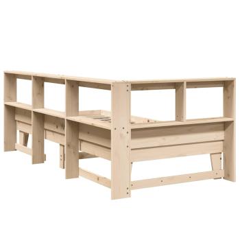 Massivholzbett mit Regal ohne Matratze 100x200 cm Kiefer
