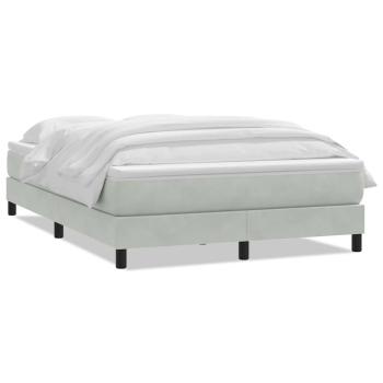 Boxspringbett mit Matratze Hellgrau 140x210 cm Samt
