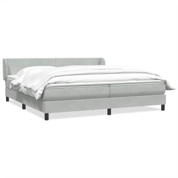 ARDEBO.de - Boxspringbett mit Matratzen Hellgrau 180x220 cm Samt