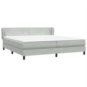 Boxspringbett mit Matratzen Hellgrau 180x220 cm Samt