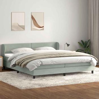 Boxspringbett mit Matratzen Hellgrau 180x220 cm Samt