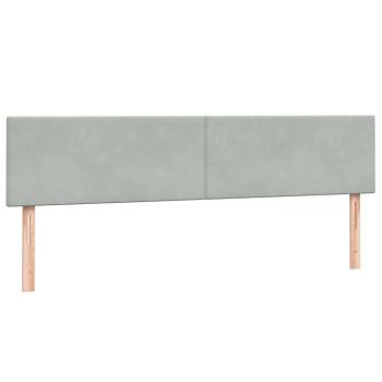 Boxspringbett mit Matratzen Hellgrau 180x220 cm Samt