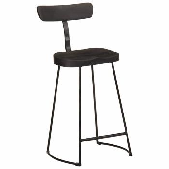 Barhocker 2 Stk. Schwarz 49x43x88 cm Mango Massivholz