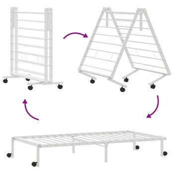Bettgestell ohne Matratze Klappbar Weiß 80x200 cm Stahl