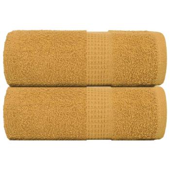 ARDEBO.de - Gästetücher 2 Stk. Golden 30x50 cm 360 g/m² 100% Baumwolle